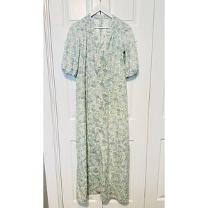 Vintage 70-80's Women's Handmade Floral Sz‎ S/M Prairie Dress Cottagecore EE23